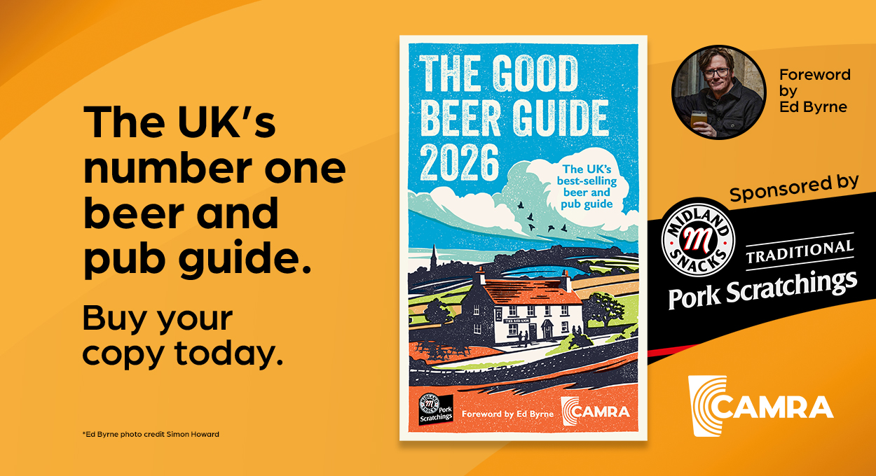 Banner promoting the CAMRA Good Beer Guide