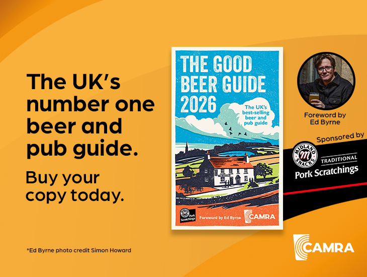 Banner promoting the CAMRA Good Beer Guide