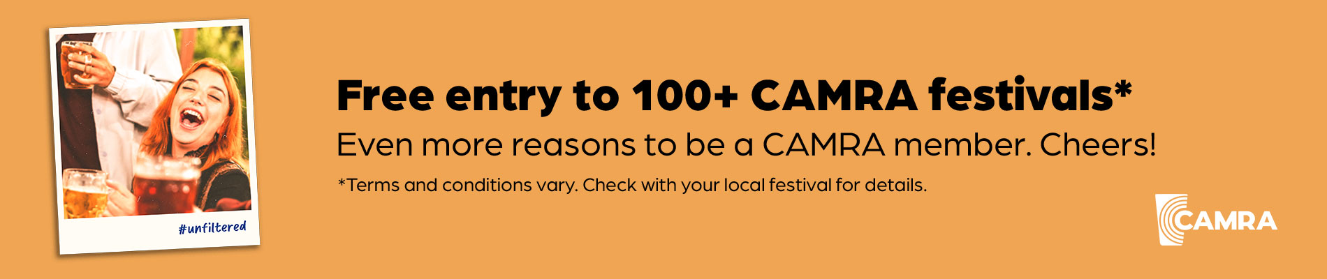Free entry to 100* CAMRA festivals