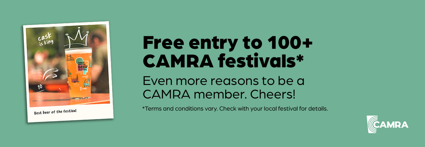Free entry to 100* CAMRA festivals
