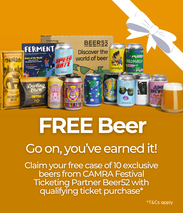 A selection of beers, showing the Beer52 offer available with festival tickets