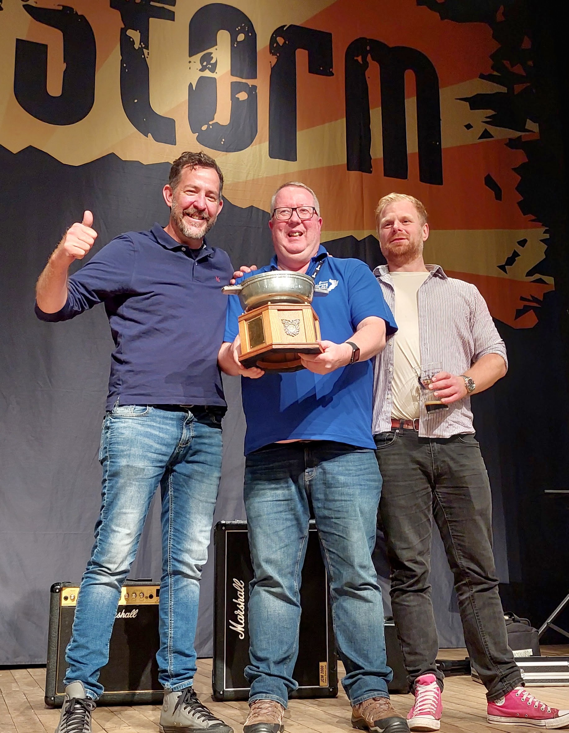 Left to right: Brendon Dennett, Director of CAMRA Scotland Stuart McMahon and Nathan Wall. Photo by Ronnie Beveridge.